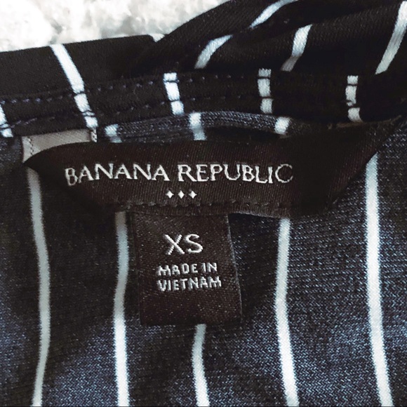 Banana Republic Blue with White Stripes Button Front and Ruffle Collar - Picture 3 of 4